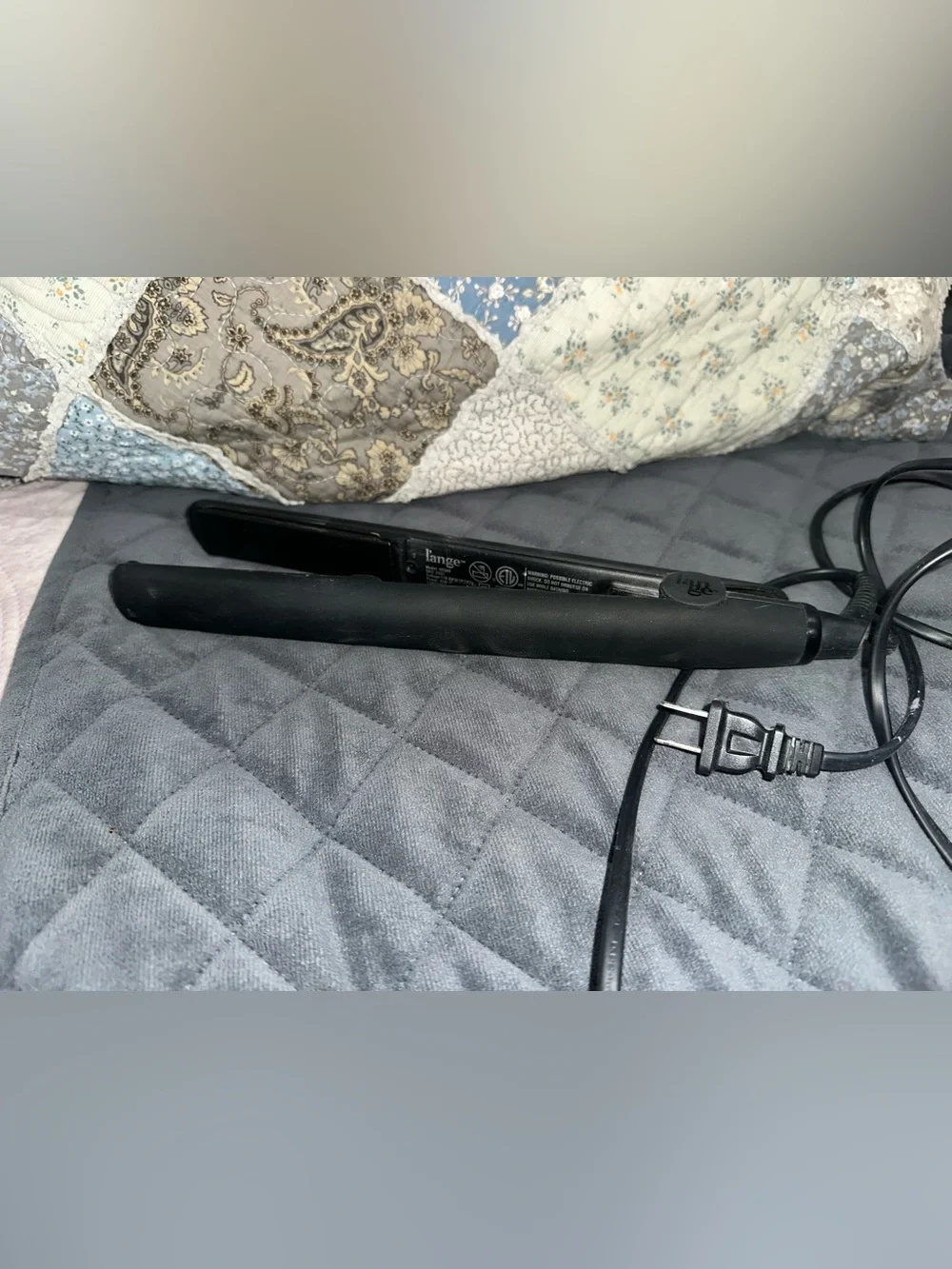 Lange Black Ceramic Hair Straightener Flat Iron